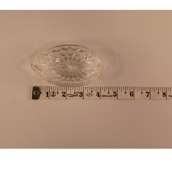 VTG Clear Lead Crystal Egg Oval Trinket Dresser Jewelry Candy Ring Box - Picture 4 of 5